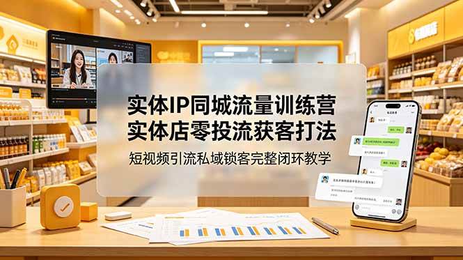 （18999期）实体IP同城流量训练营：实体店零投流获客打法，短视频引流私域锁客完整闭环教学-佰因轻创网