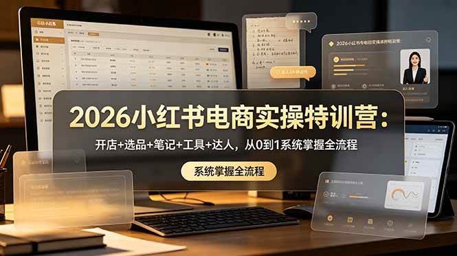 （18978期）2026小红书电商实操特训营：开店+选品+笔记+工具+达人，从0到1系统掌握全流程-佰因轻创网