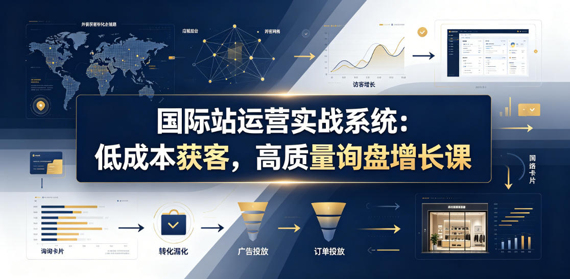 国际站运营实战系统：低成本获客，高质量询盘增长课（更新26年）-佰因轻创网