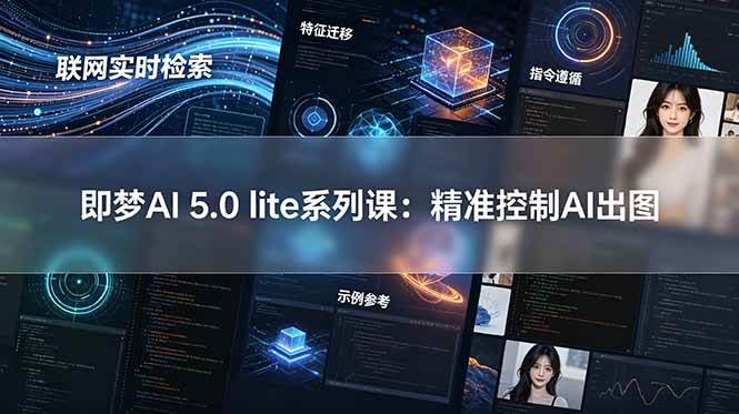 （18962期）即梦AI 5.0 lite实战课：联网实时检索+特征迁移+指令遵循+示例参考，精准控制AI出图-佰因轻创网