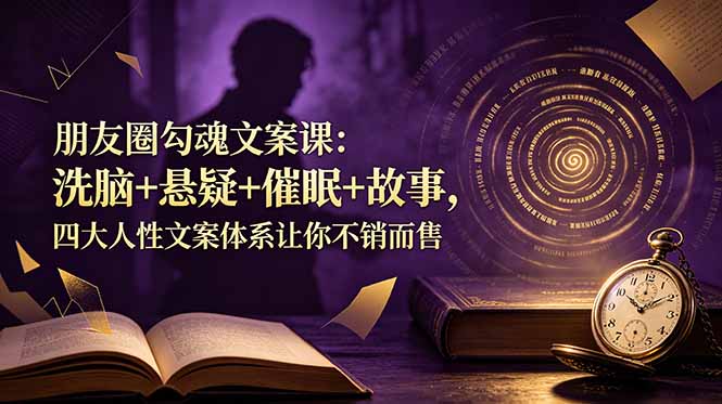 朋友圈勾魂文案课:洗脑+悬疑+催眠+故事,四大人性文案体系让你不销而售-佰因轻创网