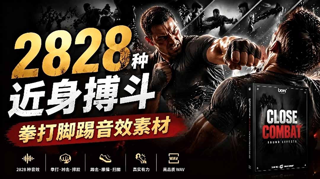 宝藏级别音效！2828种近身搏斗拳打脚踢音效素材，全部中文分类，免解压使用  Close Combat-佰因轻创网