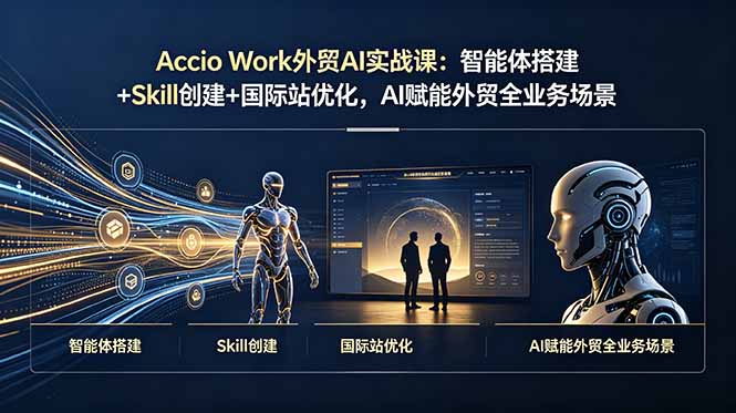 Accio Work外贸AI实战课：智能体搭建+Skill创建+国际站优化，AI赋能外贸全业务场景-佰因轻创网