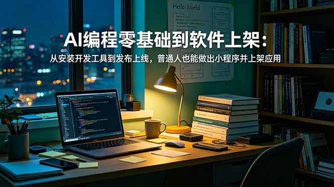 AI编程零基础到软件上架：从安装开发工具到发布上线，普通人也能做出小程序并上架应用商店-佰因轻创网