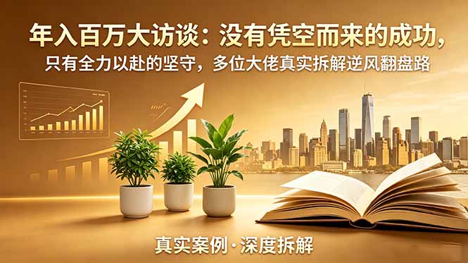 年入百万大访谈-更新：没有凭空而来的成功，只有全力以赴的坚守，多位大佬真实拆解逆风翻盘路-佰因轻创网
