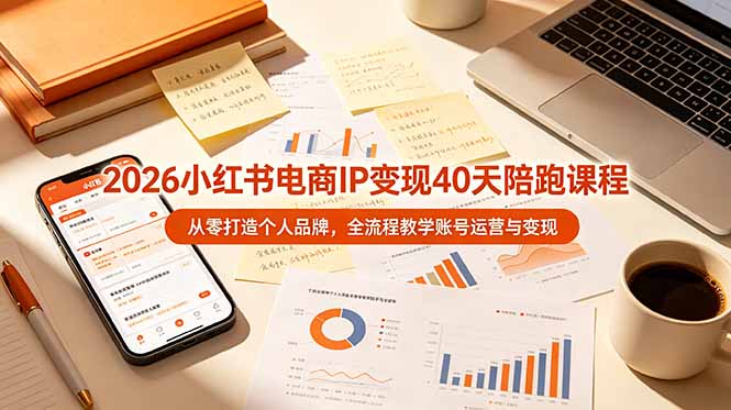 2026小红书电商IP变现40天陪跑课程-11期，从零打造个人品牌，全流程教学账号运营与变现-佰因轻创网