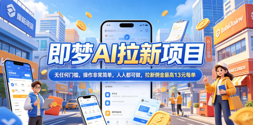 2026年即梦AI拉新项目最新玩法，无任何门槛，操作非常简单，人人都可做，拉新佣金最高13米每单(更新6月30日)-佰因轻创网