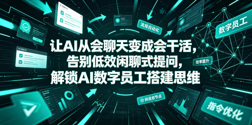 让AI从会聊天变成会干活，告别低效闲聊式提问，解锁AI数字员工搭建思维-佰因轻创网