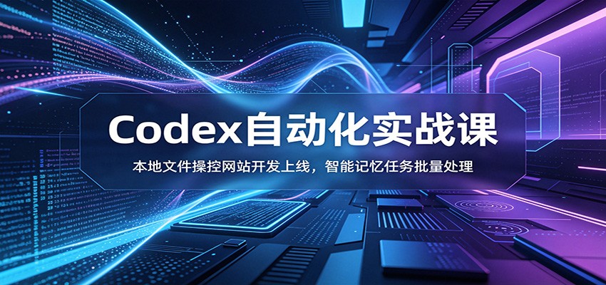 Codex自动化实战课：本地文件操控网站开发上线，智能记忆任务批量处理-佰因轻创网