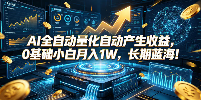 AI全自动量化自动产生收益，0基础小白月入1W，长期蓝海！【揭秘】-佰因轻创网