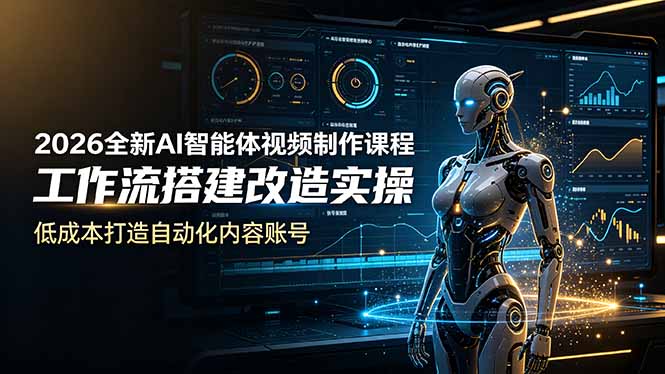 2026全新AI Codex智能体视频制作课程，工作流搭建改造实操，低成本打造自动化内容账号-佰因轻创网