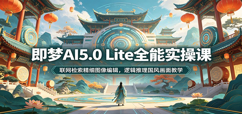 即梦AI5.0 Lite全能实操课：联网检索精细图像编辑，逻辑推理国风画面教学-佰因轻创网