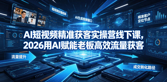 AI短视频精准获客实操营6月10-14号线下课，2026用AI赋能老板高效流量获客-佰因轻创网