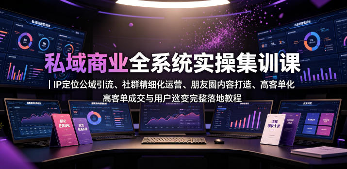 私域商业全系统实操课｜IP定位公域引流、社群精细化运营、朋友圈内容打造、高客单成交与用户裂变完整落地教程-佰因轻创网