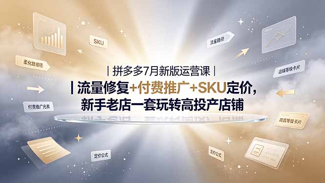 2026拼多多掘金运营私教大课-7月，流量推广定价申诉全覆盖，一套打法稳定店铺长期出单-佰因轻创网