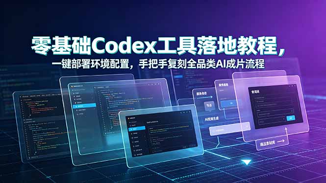 零基础Codex工具落地教程，一键部署环境配置，手把手复刻全品类AI成片流程-佰因轻创网