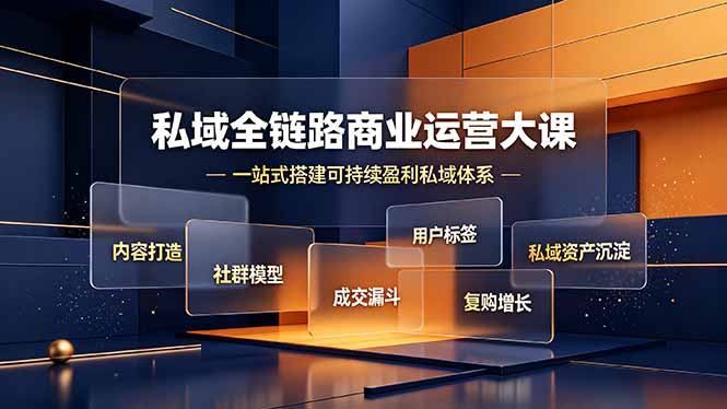 私域全链路商业运营大课，内容打造社群模型成交漏斗，一站式搭建可持续盈利私域体系-佰因轻创网
