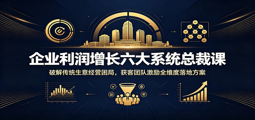 企业利润增长六大系统总裁课：破解传统生意经营困局，获客团队激励全维度落地方案-佰因轻创网