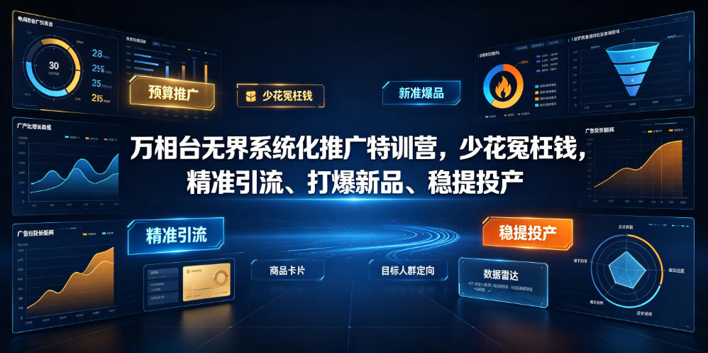 万相台无界系统化推广特训营VI0.0，少花冤枉钱，精准引流、打爆新品、稳提投产(全程录音+字幕)-佰因轻创网