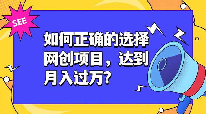 如何正确的选择网创项目，达到月入过万？，本课程教你正确选择项目。-佰因轻创网