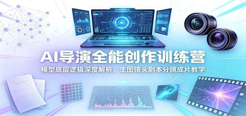 AI导演全能创作训练营：模型底层逻辑深度解析，生图镜头剧本分镜成片教学-佰因轻创网