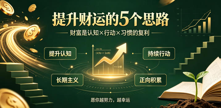 付费文章:提升财运的5个思路——财富是认知x行动x习惯的复利,愿你越努力,越幸运-佰因轻创网