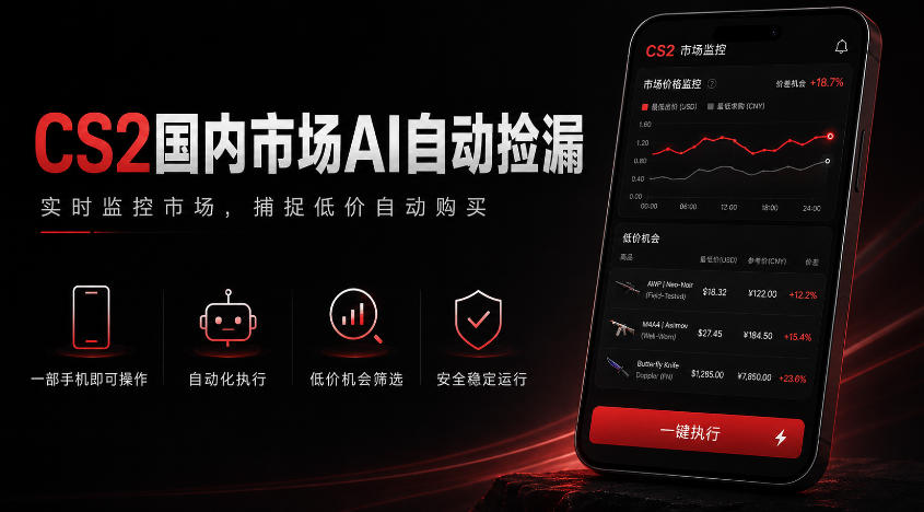 游戏市场AI自动监控，实时检测差价捡漏，简单轻松，日入300+【揭秘】-佰因轻创网