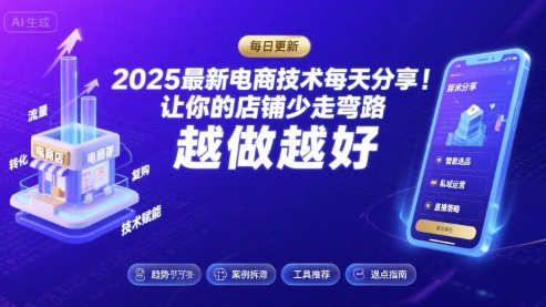 2025-2026最新电商技术每天分享，让你的店铺少走弯路，越做越好(更新26年07月)-佰因轻创网