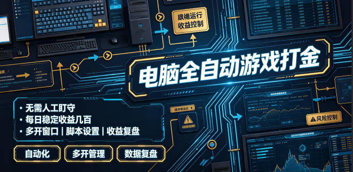 电脑全自动游戏打金，无需人工盯守，每日稳定收益几百！【揭秘】-佰因轻创网