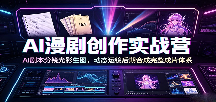 AI漫剧创作实战营：AI剧本分镜光影生图，动态运镜后期合成完整成片体系-佰因轻创网