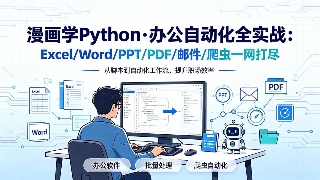 漫画学Python·办公自动化全实战：Excel/Word/PPT/PDF/邮件/爬虫一网打尽-佰因轻创网