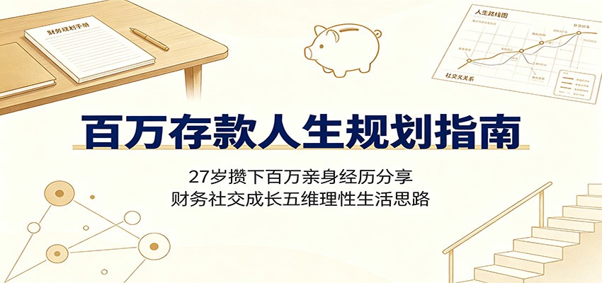 百万存款人生规划指南：27岁攒下百万亲身经历分享，财务社交成长五维理性生活思路-佰因轻创网