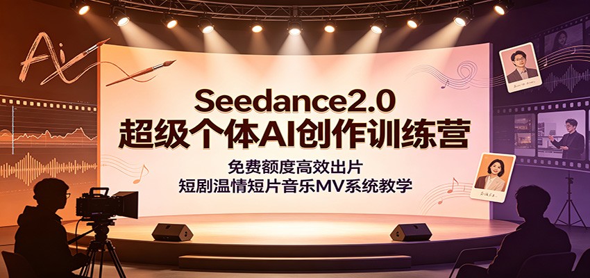 Seedance2.0超级个体AI创作训练营：免费额度高效出片，短剧温情短片音乐MV系统教学-佰因轻创网