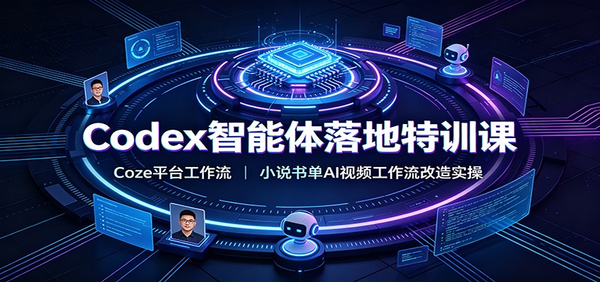 Codex智能体落地特训课：Coze平台工作流，小说书单AI视频工作流改造实操-佰因轻创网