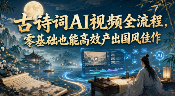 古诗词AI视频全流程，零基础也能高效产出国风佳作-佰因轻创网