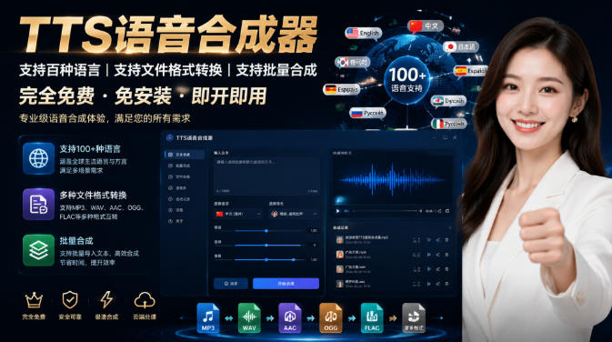 最新TTS配音，支持批量，支持文件格式转换，功能超多-佰因轻创网