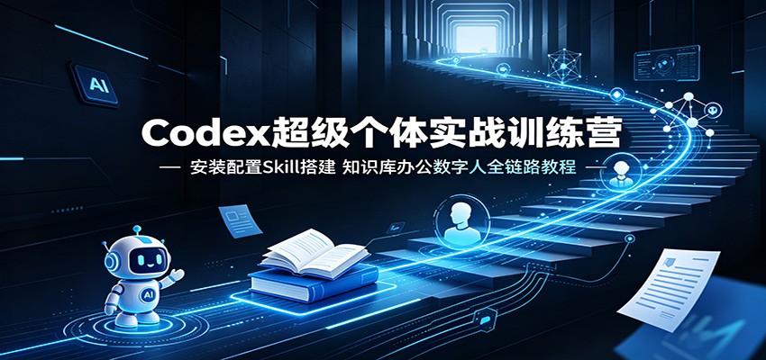 Codex超级个体实战训练营：安装配置Skill搭建，知识库办公数字人全链路教程-佰因轻创网