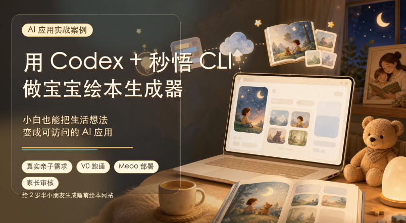 AI应用实战案例，用Codex+秒悟CLl做宝宝绘本生成器，小白也能把生活想法变成可访问的AI应用-佰因轻创网