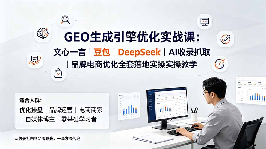 GEO生成引擎优化实战课：文心一言｜豆包｜DeepSeek｜AI收录抓取｜品牌电商优化全套落地实操教学-佰因轻创网