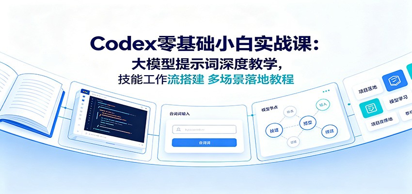 Codex零基础小白实战课：大模型提示词深度教学，技能工作流搭建多场景落地教程-佰因轻创网