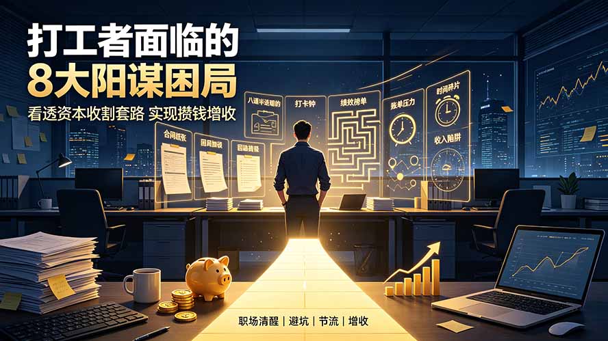 付费文章：打工者面临的8大阳谋困局，看透资本收割套路实现攒钱增收-佰因轻创网