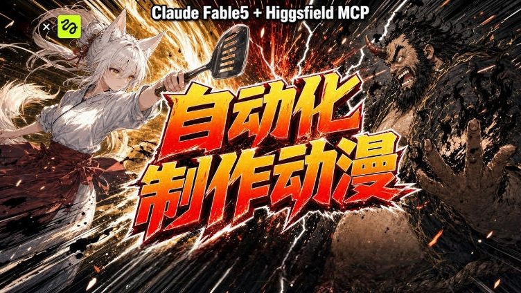 AI自动化动漫制作!Claude Fable 5接入Higgsfield MCP,直接生成完整创意内容-佰因轻创网
