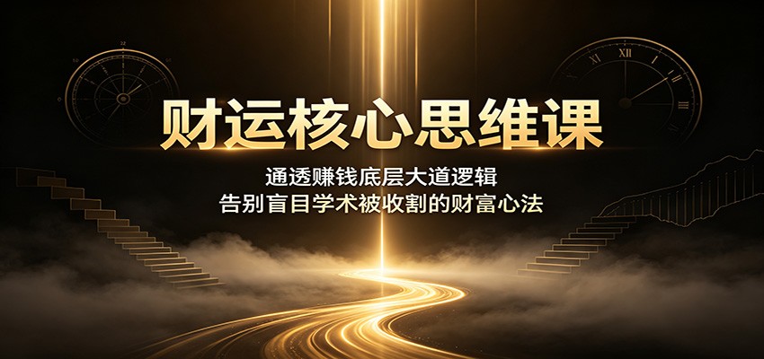 财运核心思维课：通透赚钱底层大道逻辑，告别盲目学术被收割的财富心法-佰因轻创网
