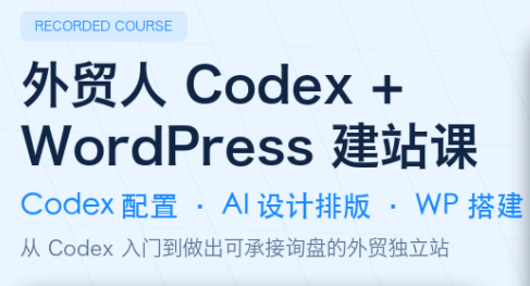外贸人Codex + WordPress建站课-佰因轻创网