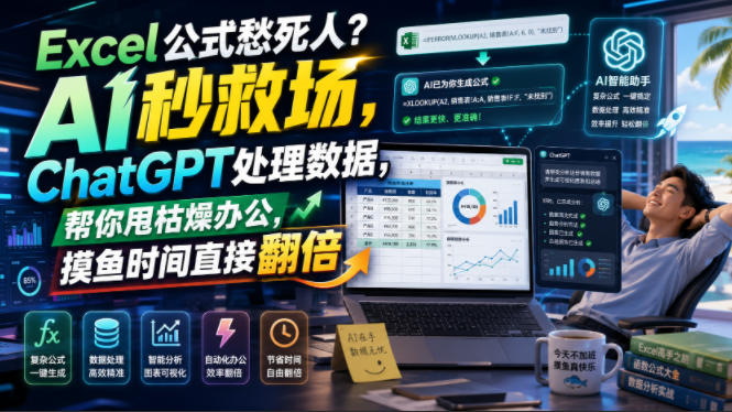 Excel公式愁死人？AI秒救场，ChatGPT处理数据，帮你甩枯燥办公，摸鱼时间直接翻倍【原创双语字幕】-佰因轻创网