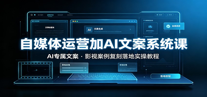 自媒体运营加AI文案系统课：：AI专属文案，影视案例复刻落地实操教程-佰因轻创网