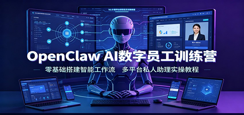 OpenClaw AI数字员工训练营：零基础搭建智能工作流，多平台私人助理实操教程-佰因轻创网