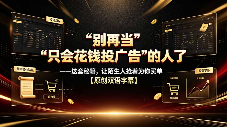 别再当“只会花钱投广告”的人了——这套秘籍，让陌生人抢着为你买单【原创双语字幕】-佰因轻创网