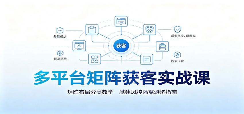 多平台矩阵获客实战课：矩阵布局分类教学，基建风控隔离避坑指南-佰因轻创网