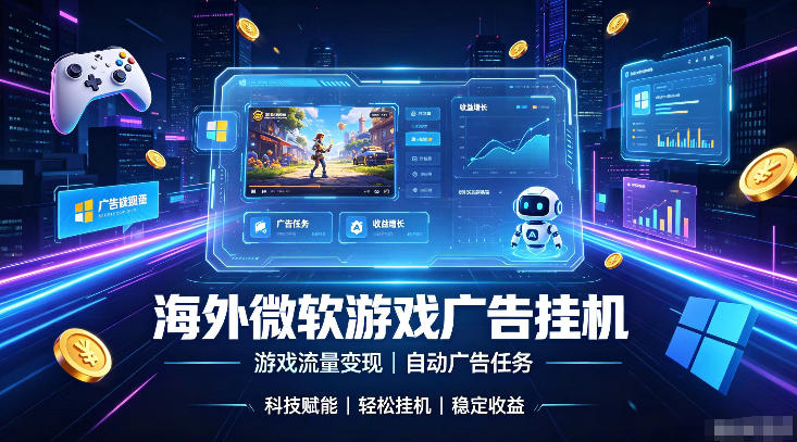 海外游戏广告自动挂G，轻资产海外副业风口，单设备稳定产出500+【揭秘】-佰因轻创网
